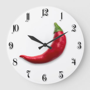 Grande Horloge Ronde Piments rouges