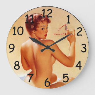 Grande Horloge Ronde Pin Up Beach Beauty Clock