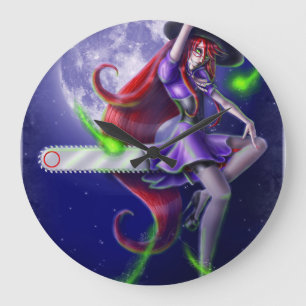 Grande Horloge Ronde Pin-up de Falln Witchy