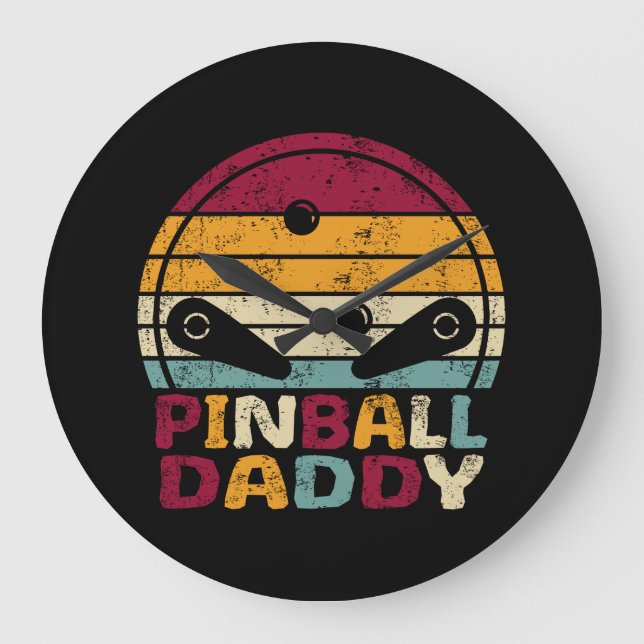 Grande Horloge Ronde Pinball papa Vintage style rétro pour papa (Recto)
