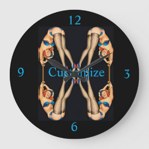 Grande Horloge Ronde Pinceaux Vintages acrobatiques Thunder_Cove