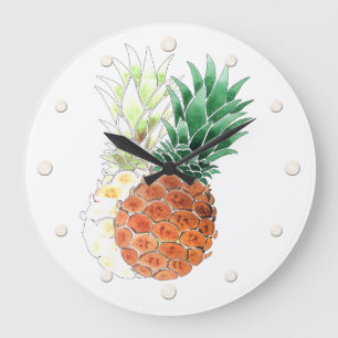 Grande Horloge Ronde Pineapple, watercolor.