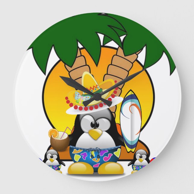 Grande Horloge Ronde Pingouin Clock (Recto)
