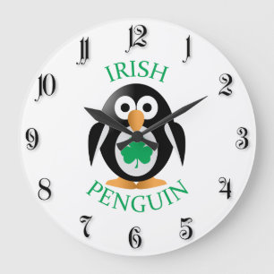 Grande Horloge Ronde Pingouin irlandais