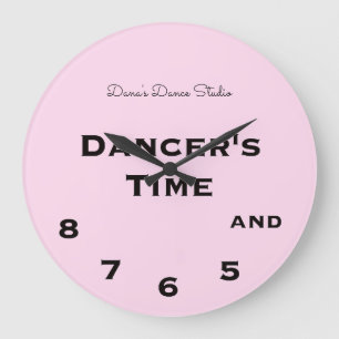 Grande Horloge Ronde Pink Dancer's Time 5, 6, 7 et 8 Novelty Round Clo