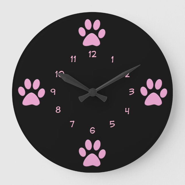 Grande Horloge Ronde Pink Dog Theme Wall Clocks (Recto)