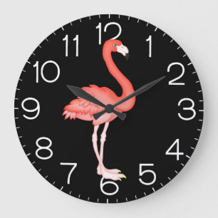Grande Horloge Ronde Pink Flamingo