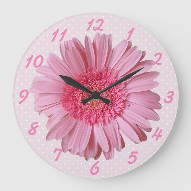 Grande Horloge Ronde Pink Gerber Daisy (Recto)