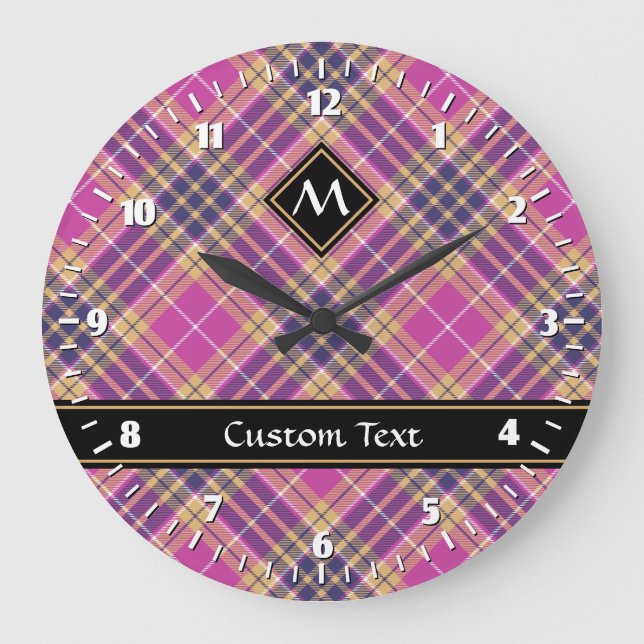Grande Horloge Ronde Pink, Gold and Blue Tartan (Recto)