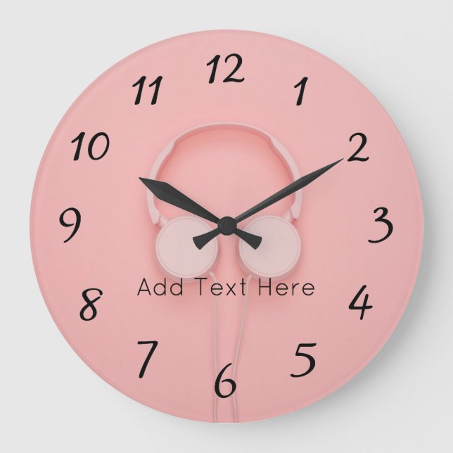 Grande Horloge Ronde Pink Headphones with Wires (Recto)