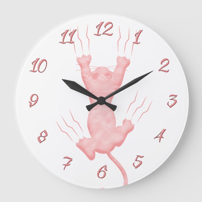 Grande Horloge Ronde Pink Kitten Custom Template (Recto)