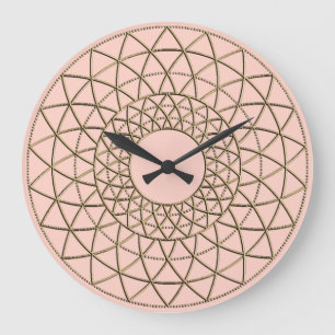 Grande Horloge Ronde Pink Metallic Circle Pattern Acrylic Wall Clock