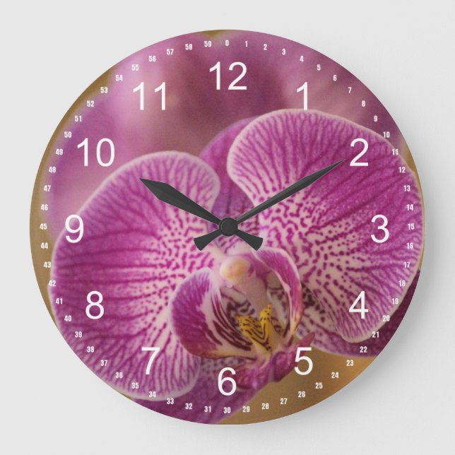 Grande Horloge Ronde Pink Orchid Flower (Recto)