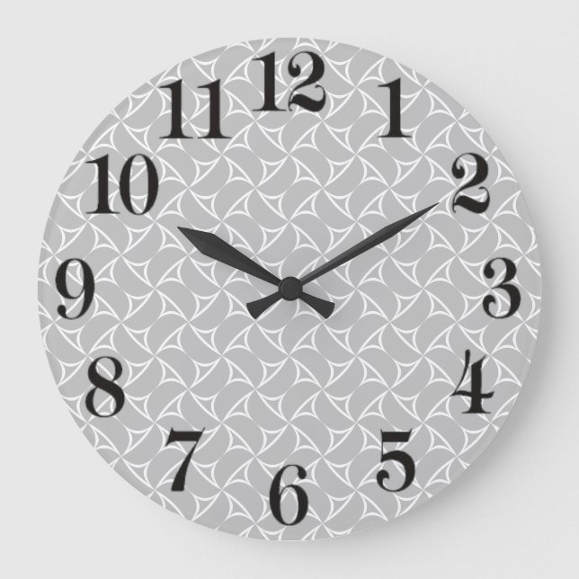 Grande Horloge Ronde Pinwheel Spiral White Abstract Illusions Line Art (Recto)