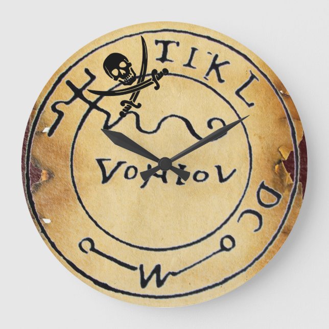 GRANDE HORLOGE RONDE PIRATES ANCIENNES CARTE DU TRÉSOR, HABILLEMENT ET  (Recto)