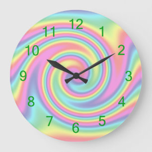 Grande Horloge Ronde Pirouette d'arc-en-ciel