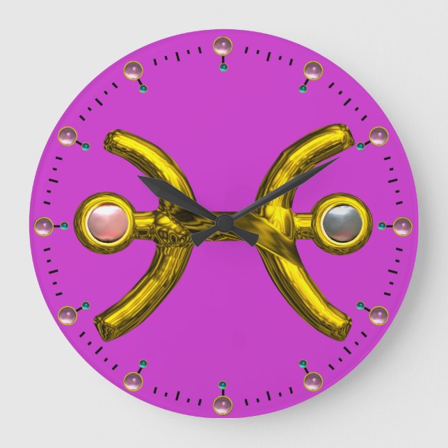 GRANDE HORLOGE RONDE PISCES GOLD ZODIAC BIRTHDAY JEWEL WITH PEARLS (Recto)