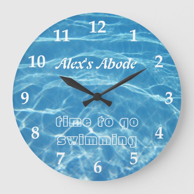 Grande Horloge Ronde Piscine Water Swimming Clear Cool Blue Aquatic Fre (Recto)