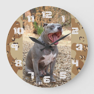 Grande Horloge Ronde Pitbull Drill Sergeant Wall Clock