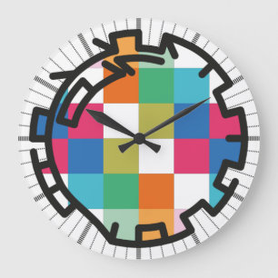 Grande Horloge Ronde PIXELAT chained numbers by masanser