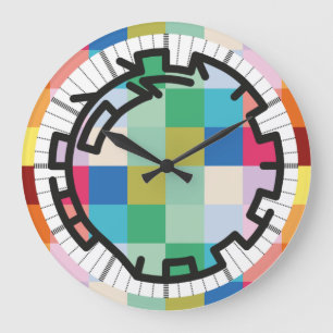 Grande Horloge Ronde PIXELAT chained numbers by masanser