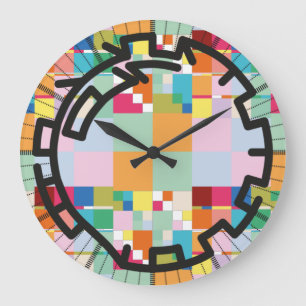 Grande Horloge Ronde PIXELAT chained numbers by masanser