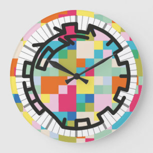 Grande Horloge Ronde PIXELAT chained numbers by masanser