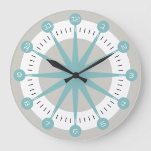 Grande Horloge Ronde Pixelat sky-colored star by Masanser