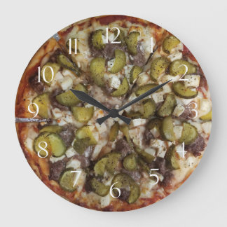 Grande Horloge Ronde Pizza de pickle à l'aneth
