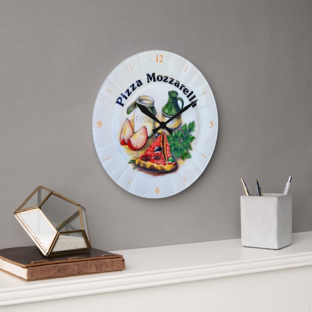 Grande Horloge Ronde Pizza Mozarella (Bureau)