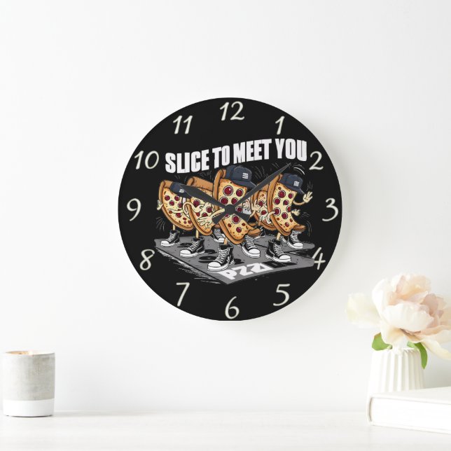 Grande Horloge Ronde Pizza Pals (Maison)
