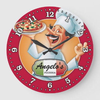 Grande Horloge Ronde Pizza Parlor Pizzeria Italienne Personnalisable Ho