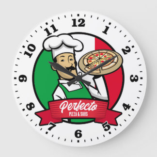 Grande Horloge Ronde Pizza Parlor Pizzeria Italienne Personnalisable Ho