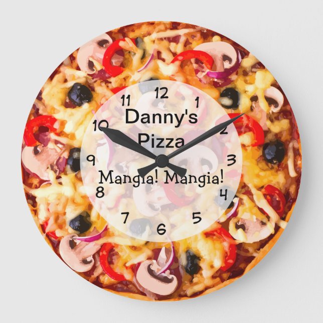 Grande Horloge Ronde Pizza Pie Italian Food Theme (Recto)