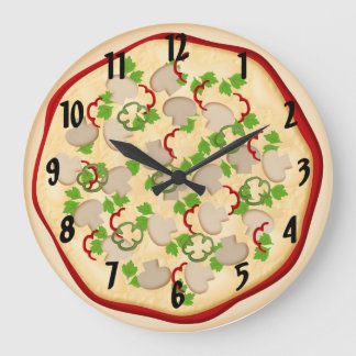 Grande Horloge Ronde Pizza with mushrooms and peppers