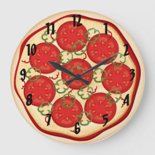 Grande Horloge Ronde Pizza with tomatoes and peppers