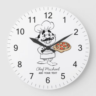 Grande Horloge Ronde Pizzeria italienne personnalisée Cuisine de pizza
