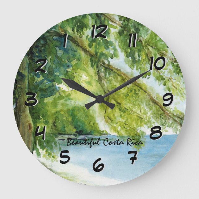 Grande Horloge Ronde Plage à l'horloge Manuel Antonio Backward (Recto)
