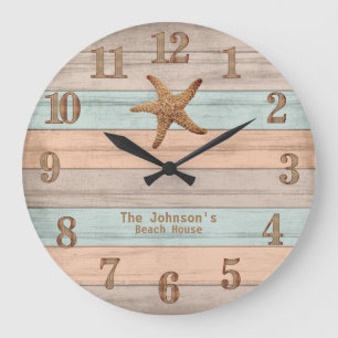 Grande Horloge Ronde Plage Bois Grandes Nautiques & Estarfish