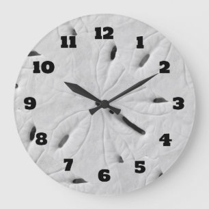 Grande Horloge Ronde Plage Dollar Beach Coquillages Plage Noir Blanc Co