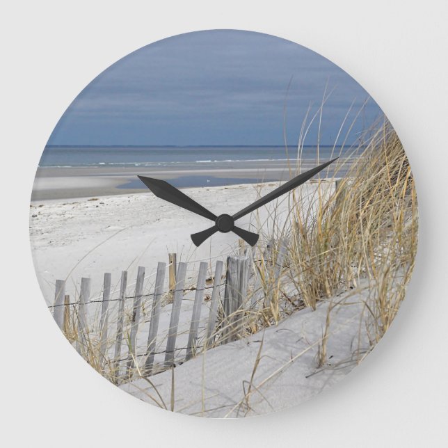 Grande Horloge Ronde Plage et barrière de sable (Recto)