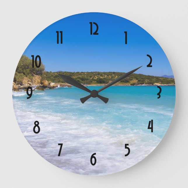 Grande Horloge Ronde Plage exotique Île tropicale Paradis (Recto)