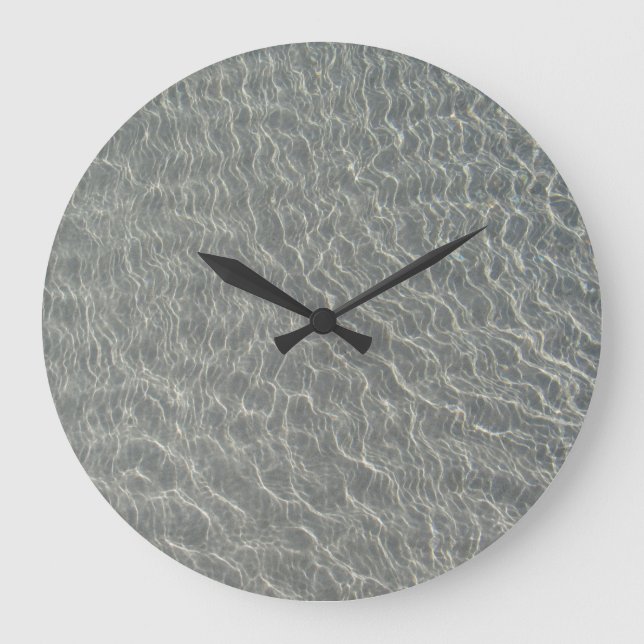 Grande Horloge Ronde Plage Océan Eau Ondes & Sable (Recto)