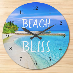 Grande Horloge Ronde Plage tropicale Bliss