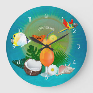 Grande Horloge Ronde Plage tropicale exotique