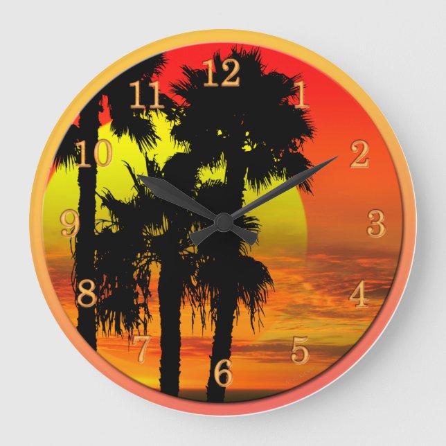 GRANDE HORLOGE RONDE PLAGE TROPICALE INFINI ÉTÉ (Recto)