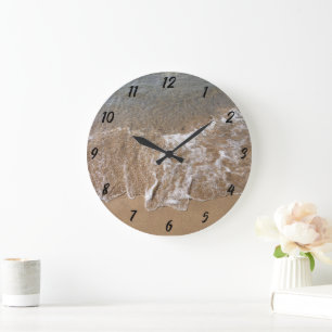 Grande Horloge Ronde Plage tropicale Ocean Sea Sandy Beach Cadeau photo