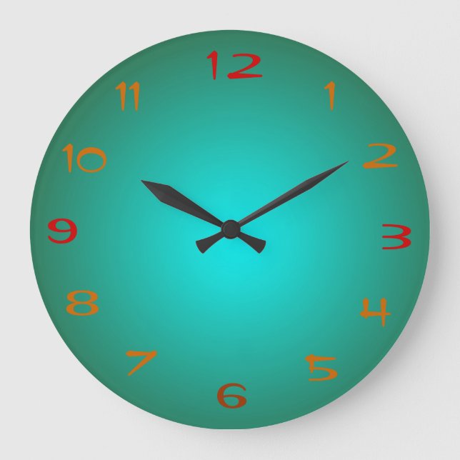 Grande Horloge Ronde Plain Green/Aqua Illuminated Design>Kitchen Clocks (Recto)