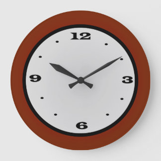 Grande Horloge Ronde Plain Red White Black>Kitchen Clock