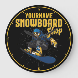 Grande Horloge Ronde Planche À Neige Sur Mesure Snowboard Shop Big Air